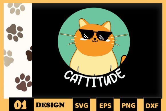 Animal Puns Cattitude Funny Cat Attitude Review