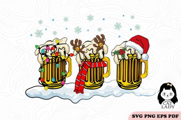 Beer Christmas SVG PNG Sublimation Review for Embroidery Projects