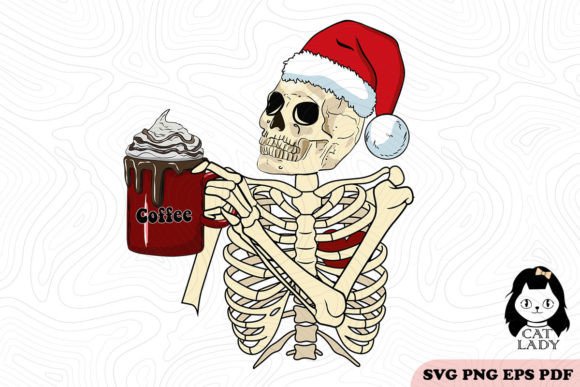 Christmas Coffee Skeleton SVG PNG Review