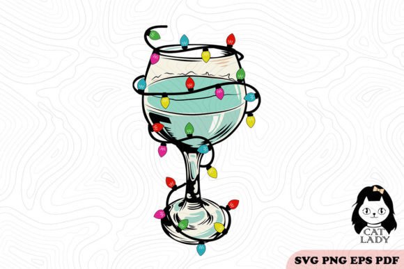 Christmas Lights Wine Glass SVG PNG Review