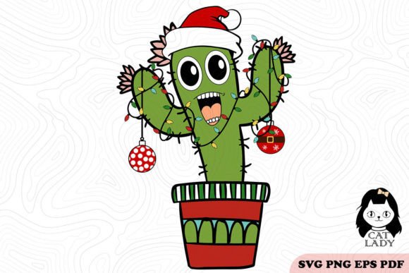 Cute Cactus Christmas SVG PNG Review