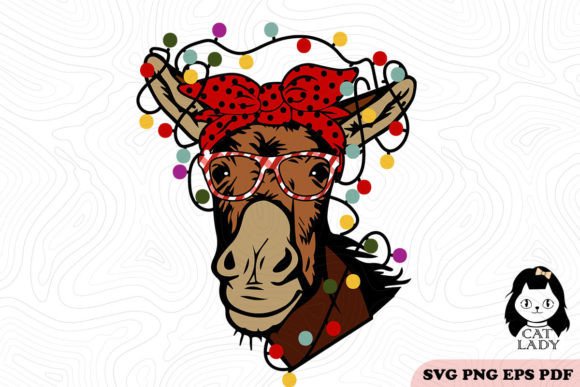 Cute Donkey Christmas SVG PNG Review