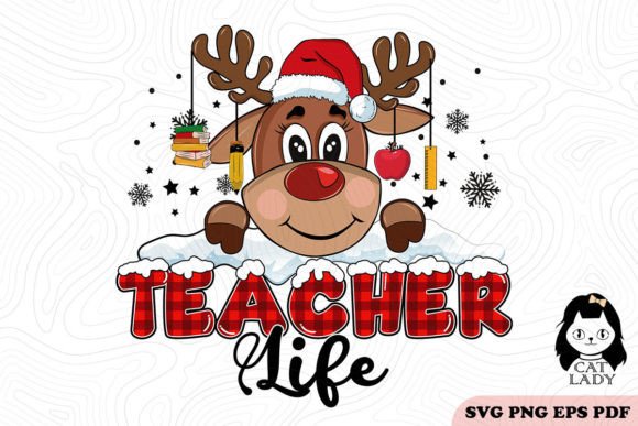 Cute Reindeer Teacherlife SVG PNG Review