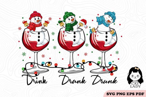 Drink Drank Drunk Christmas SVG PNG Review for Embroidery Projects