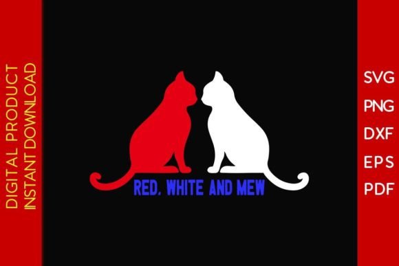 Funny 4th of July Patriotic Cat Embroidery