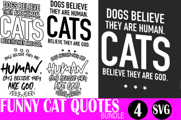 Funny Cat Sayings SVGs for Embroidery Projects