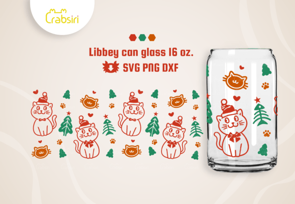 Funny Christmas Cat Can Glass 16oz Embroidery Design Review