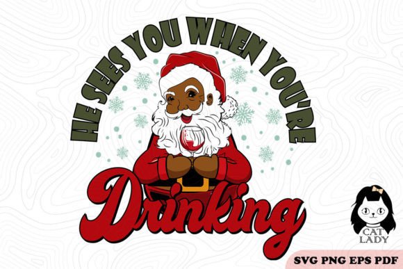 Funny Wine Christmas Black Santa SVG PNG Review