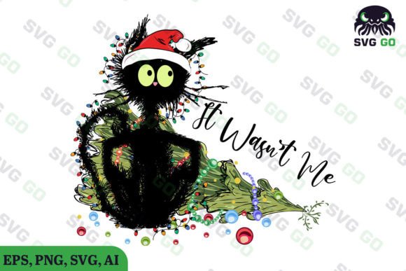 It Wasn t Me Black Cat Funny Christmas Embroidery Review