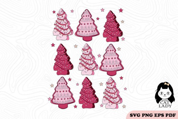 Pink Christmas Cakes SVG Design Review