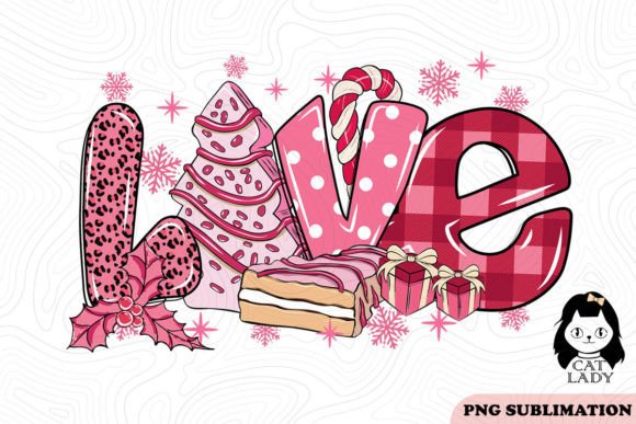 Pink Love Christmas Cakes SVG PNG Review