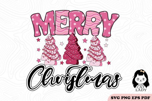 Pink Merry Christmas Cakes SVG PNG Review
