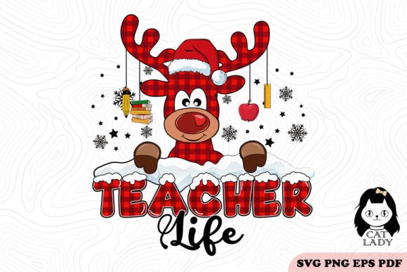 Plaid Reindeer Teacherlife Christmas SVG Review