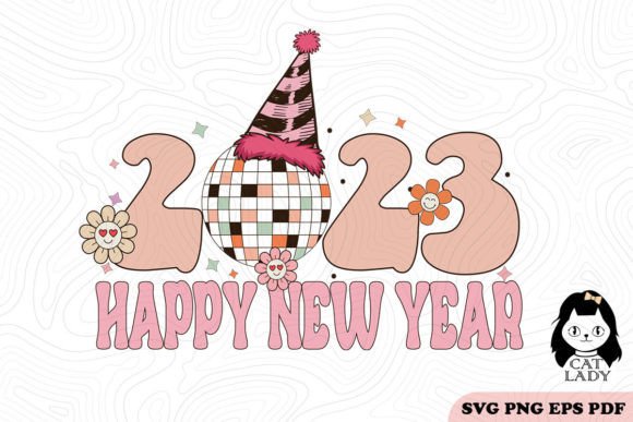 Retro Happy New Year 2023 SVG PNG Review