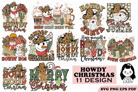 Retro Howdy Christmas SVG PNG Bundle Review