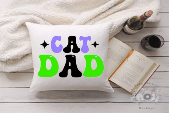 Retro Keychain Father's Day Design Cat