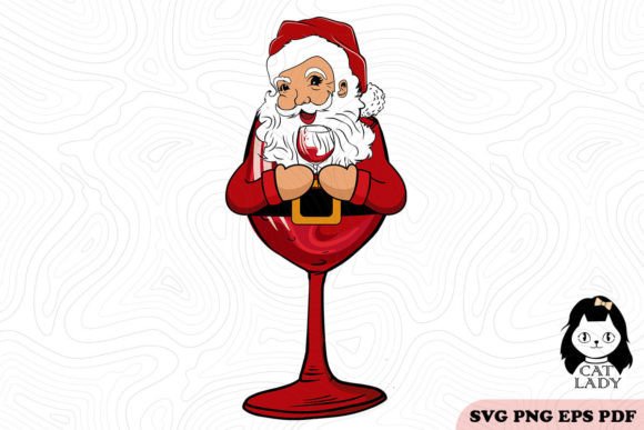 Santa Claus Wine Glass Christmas SVG PNG Review